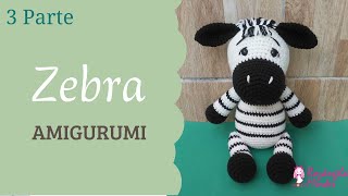 Zebra Amigurumi  Tutorial Parte 3 [upl. by Atsirtal]