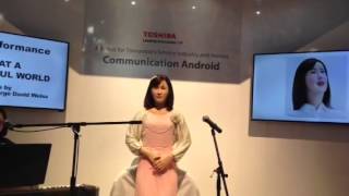 Toshiba Android Robot at CES 2015 [upl. by Semaj991]