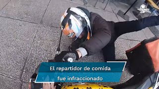 Motociclista protagoniza pelea sobre Paseo de la Reforma tras invadir ciclovía [upl. by Ardnuassac]