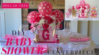 DIY Girl Baby Shower Ideas  Dollar Tree Baby Shower Centerpiece  Baby Shower Candy Buffet Ideas [upl. by Ahsienod]