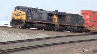 CSX Double Stack on the Croxton Yard Bypass [upl. by Cirederf]