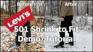 Levis 501 Shrink to Fit Before amp After  DemoTutorial [upl. by Ecyak]