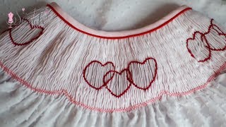 Sewing Tutorial for Multilayered Shadow Smocking  Valentines Day Heart Pattern Available [upl. by Elocyn]