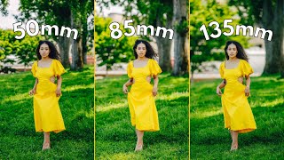 50mm vs 85mm vs 135mm Lens Comparison for Portrait Photography  Which should YOU buy [upl. by Westphal773]