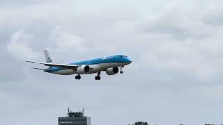 Arrival from Bergen KLM flight KL1166 Embraer E195E2 at Amsterdam Schiphol Airport [upl. by Drandell]