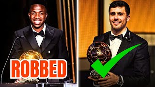 Vinicius Robbed 😳  Rodri Ballon dOr 2024 Winner 🏆  Live Ceremony Today  Nominees [upl. by Candra51]