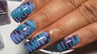 Butter London Water Marble Nail Art Tutorial [upl. by Kelbee]