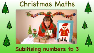 Subitising numbers to 3  Christmas Maths  Learn to count [upl. by Rufe883]