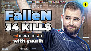 CS2 POV  FalleN Faceit Ranked with yuurih DUST2 Voice Comms 3417 [upl. by Atoiyanap]