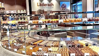 Läderach CHOCOLATE  Schweiz  LUZERN STORE REVIEW SWITZERLAND 🇨🇭 LUCERNE SWISS TRIP March 2023 [upl. by Noinatrad]