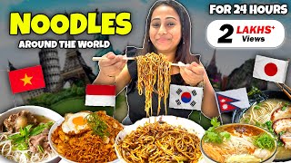 Eating NOODLES around the world for 24 Hours  Food Challenge [upl. by Resor685]