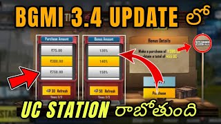 ✅ BGMI లో UC STATION రాబోతుంది  BGMI 34 UPDATE  UC STATION IS BACK  THARAK YT [upl. by Ritz]