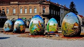 Artists in Croatian village create giant Easter eggs [upl. by Coray]