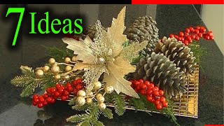 7 Opciones 🔥de Adornos Navideños🎄🎄 con Piñas de Pino  Manualidades [upl. by Yrrab]