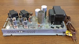 Fisher 480a 6BQ5 EL84 push pull tube amplifier [upl. by Terrene355]