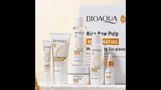 BIOAOUA Rice Raw Pulp Moisturizing Hydrating Skin Care Set bioaqua skincare skincareroutine [upl. by Aihgn]