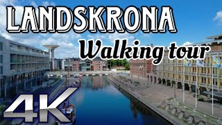 Landskrona Walking Tour 4k  Main street for shopping food and drinks [upl. by Joselyn]