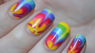 FlowerPower Lente Water Marble Tutorial  nailsbyLauranl [upl. by Isawk585]