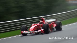 Ferrari F1 V8 amp V10  Close Call Fly Bys SUPER Sounds [upl. by Pavia]