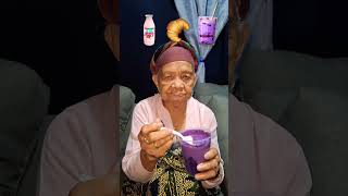 Great Grandmother👵Eating Food Emoji Challenge🍓🥐🫐eatingemojichallenge makan food makanan shorts [upl. by Alah]