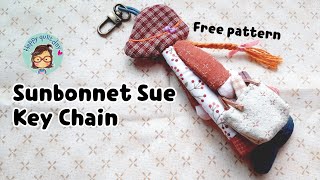 How to make Sunbonnet Sue Keychain DIY tutorial handsewn [upl. by Yrreg272]