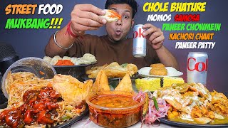 Street Food Alert Chole Bhature Momos Paneer Chowmein with Mushroom Chilly Patty amp Samosa Chat [upl. by Etnovad723]