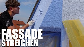 Fassade zweifarbig streichen mit Siliconharzfarbe 👨🏼‍🎨  Tipps amp Tricks  kreativtobi [upl. by Keener]