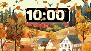 🍂 Fall into Learning 10 Minute Autumn Timer for Kids  Classroom Magic with Piano Music 🎹 [upl. by Sampson]