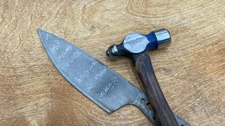 Straightening Hardened Knife With a Carbide Straightening Hammer [upl. by Clava]