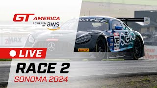 LIVE  Race 2  Sonoma Raceway  GT America powered by AWS 2024 [upl. by Emmalynn792]