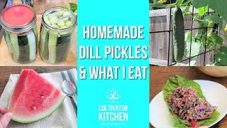 Homemade Dill Pickles LactoFermented amp What I Eat in a Day [upl. by Kaine495]