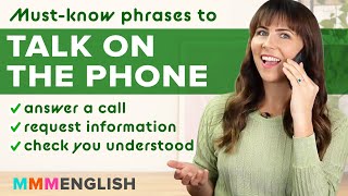 Mustknow Phone Phrases ☎️ Talk Confidently On The Telephone in English [upl. by Acireh]