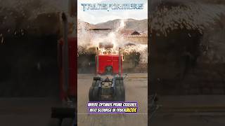 Delete Scene in Rise of the Beast Optimus Crushes into Scourge in Truck Mode by Drone Footage [upl. by Andy]