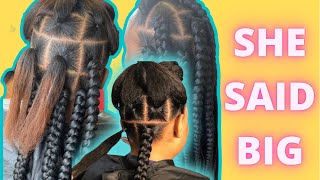 Extra jumbo box braids  rubber band method  Beginner Friendly [upl. by Nehgam]