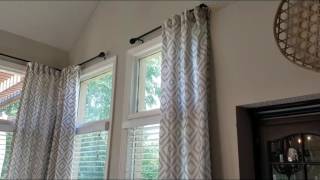 DIY HOW TO HANG AND EMBELLISH DROP CLOTH  STORE BOUGHT CURTAINS [upl. by Werbel]