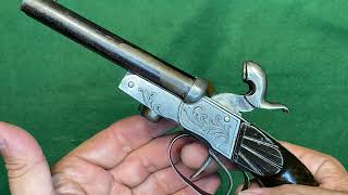 Double Barrel 9mm 38 Caliber Pinfire Pistol 1800’s [upl. by Sedberry]