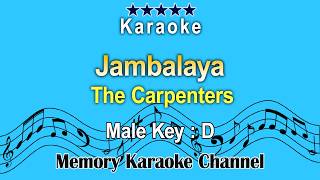 Jambalaya Karaoke The Carpenters Male Tone Key D [upl. by Rehpotsyrk]