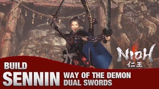 Nioh  Sennin Dual Sword WAY OF THE DEMON Survival Build [upl. by Eelyab]