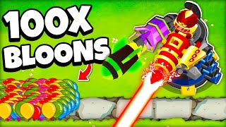 100x Bloons vs 555 Towers Bloons TD 6 [upl. by Enilekcaj]