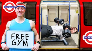 I Opened a FREE GYM on a Moving Train [upl. by Rasla]