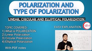 POLARIZATION AND TYPE OF POLARIZATION । Linear Circular and Elliptical Polarization। HindiEnglish [upl. by Ellered]