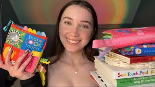 I bought a bunch of children and baby books to tap and scratch on ASMR 📚😴 [upl. by Samp]