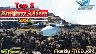 Top 5 MUST have Addons for MSFS2020 Bonus career Mods  Mostly Freeware [upl. by Assenna]