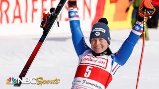 Worley holds off Shiffrin and Hector for Lenzerheide GS title  NBC Sports [upl. by Zaneta]