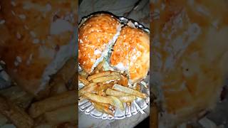 Homemade Chicken patty burger🍔🍟easiest recipe at homeyummy amp tasty foodfusion Cookingwithfiza24 [upl. by Yanad]