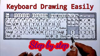 Easy Computer keyboard drawingHow to draw keyboard [upl. by Toddy185]