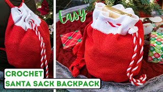 How to Crochet a SANTA SACK BACKPACK  Companion Video Tutorial [upl. by Burtis]