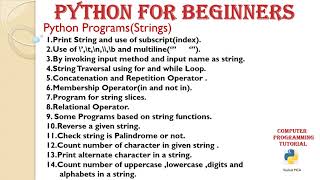 Python ProgramsStrings [upl. by Bala8]