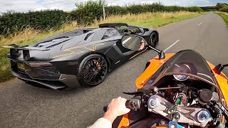 Lamborghini Aventador vs Kawasaki Ninja  DMO Link up [upl. by Mintun]