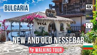 Bulgaria Nessebar 🇧🇬 Walking Tour of the New and Old Town Walking the Timeless City 4К 🎧 2024 [upl. by Nibbs]